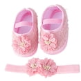thumbnail image 1 of EnJoCho Cute Walking Shoes for Toddler Girls Baby Shoes with Hair Band Fashion Soft Soled Toddler Shoes Versatile Dress Flower Princess Shoes Baby Girl Shoes 0-6 6-12 Months, 1 of 7