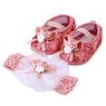 thumbnail image 1 of EnJoCho Cute Walking Shoes for Toddler Girls Baby Shoes Plus Headband Set Cute Baby Princess Shoes with Dress Shoes Baby Girl Shoes 0-6 6-12 Months, 1 of 5