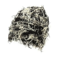 EnJoCho Distressed Knitted Beanie Fuzzy Winter Hats Thick Warm Beanie Hats for Men Women Outdoor Knit Cap Thick Warm Snow Hats For Women Men Knitted Fuzzy Winter Hats