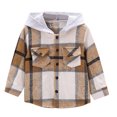 thumbnail image 1 of EnJoCho Fall Jackets for Toddler Girls 3t 4t Kids Baby Boys Girls Flannel Shirt Jacket Plaid Patchwork Long Sleeve Lapel Button Down Fall Shirt Hooded Coat Outwear Kids Trendy Winter Clothes Clearance, 1 of 5