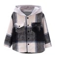 thumbnail image 1 of EnJoCho Fall Jackets for Toddler Girls 3t 4t Kids Baby Boys Girls Flannel Shirt Jacket Plaid Patchwork Long Sleeve Lapel Button Down Fall Shirt Hooded Coat Outwear Kids Trendy Winter Clothes Clearance, 1 of 5