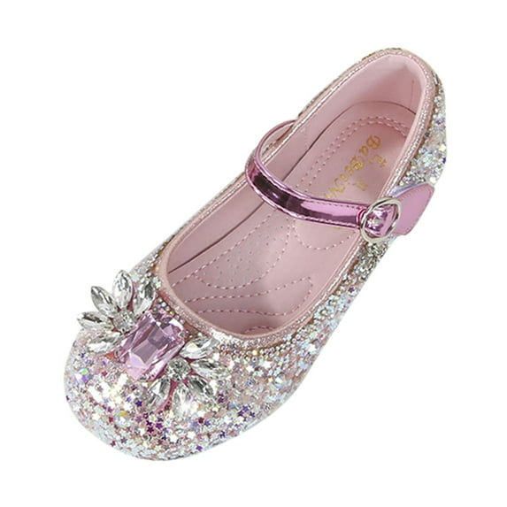 EnJoCho Fashion Dance Shoes Shining Diamond Shoes toddler Girls Casual Shoes Dance Shoes Round toe Buckle Dress Shoes Children Casual School Shoes Indoor Outdoor Wear