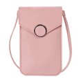 thumbnail image 1 of EnJoCho Fashion Women Artificial Leather Solid Color Hasp Transparent Operation Ccreen Phone Bag Shoulder Bag Messenger Bag Trendy Matching Bags for Male Female for Travel Casual Use Clearance, 1 of 6