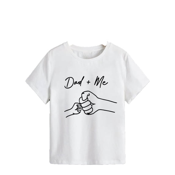EnJoCho Fathers Day Shirt Kids Happy Father’s Day T-Shirt Toddler Baby Boys Girls Summer Cute Graphic Short Sleeve Tops Tee Clothes Boys School Graphic T Shirt