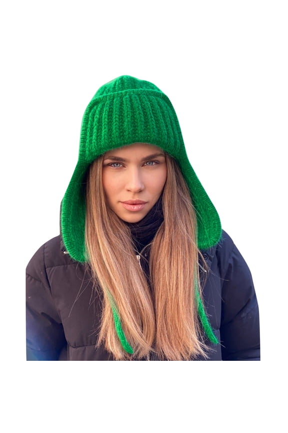 Female Chunky Knit Ear Warmer Headband 1PC Hat Cotton Ladies High Women&Men Warm Hat The Girls Boy Warm Snowflake Christmas Knit Hats Gender-Neutral Plaid Knit Beanie