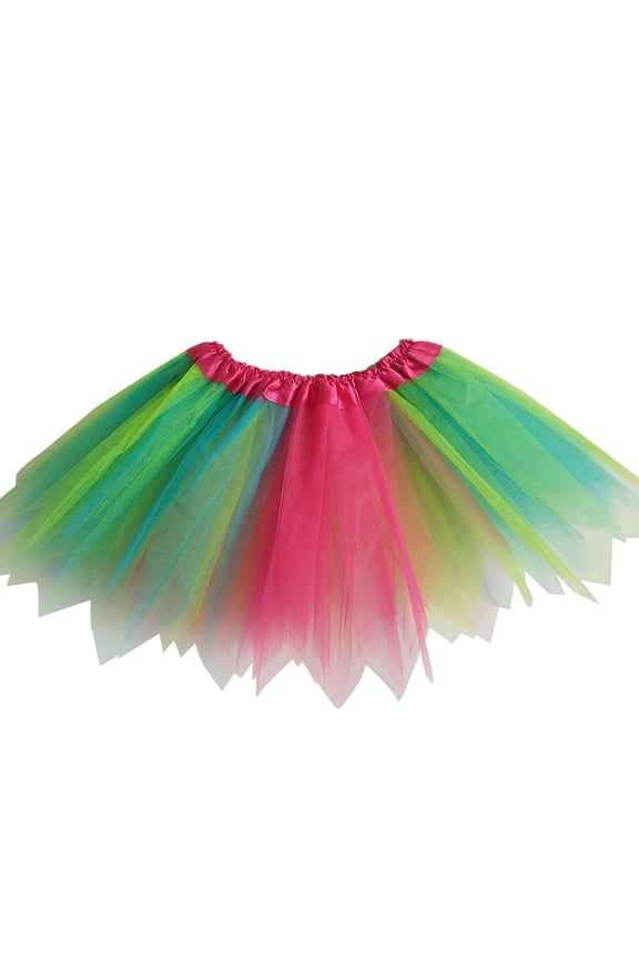 Floral Mesh Dance Tutu For Children Layered Tulle Tutu Kids Toddler Baby Girls Spring Summer Princess Skirts Clothes Tutu Skirt Girls Elastic Ballet Dance Skirts