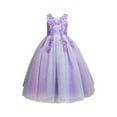 thumbnail image 1 of EnJoCho Flower Girl Lace Dress Long Tulle Gown with Bow Detail Wedding Bridesmaid Dress Princess Dress Formal Par𝗍y Dress for Kids, 1 of 4