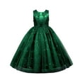 thumbnail image 1 of EnJoCho Flower Girl Lace Dress Long Tulle Gown with Bow Detail Wedding Bridesmaid Dress Princess Dress Formal Par𝗍y Dress for Kids, 1 of 4