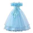 thumbnail image 1 of EnJoCho Flower Girl Sequin Embroidery Maxi Gown, Rufle Cold Shoulder Princess Dress for Wedding Par𝗍y Birthday Pageant, 1 of 7