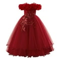 thumbnail image 1 of EnJoCho Flower Girl Sequin Embroidery Maxi Gown, Rufle Cold Shoulder Princess Dress for Wedding Par𝗍y Birthday Pageant, 1 of 7