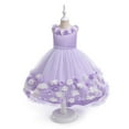 thumbnail image 1 of EnJoCho Flower Girl Wedding Dress with 3D Lace Appliques, Princess Tutu Bridesmaid Gown 𝖳railing Formal Prom Pageant Dress, 1 of 9