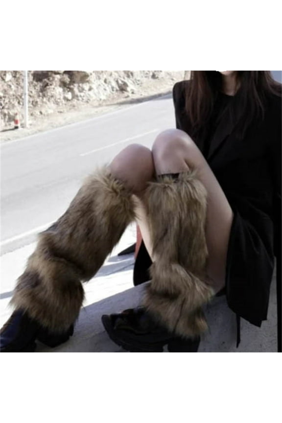 Furry Boot Cover Imitation Socks Shoe Cover Leg Cover Long Foot Cover Women's Leg Warmers Warm And Slim