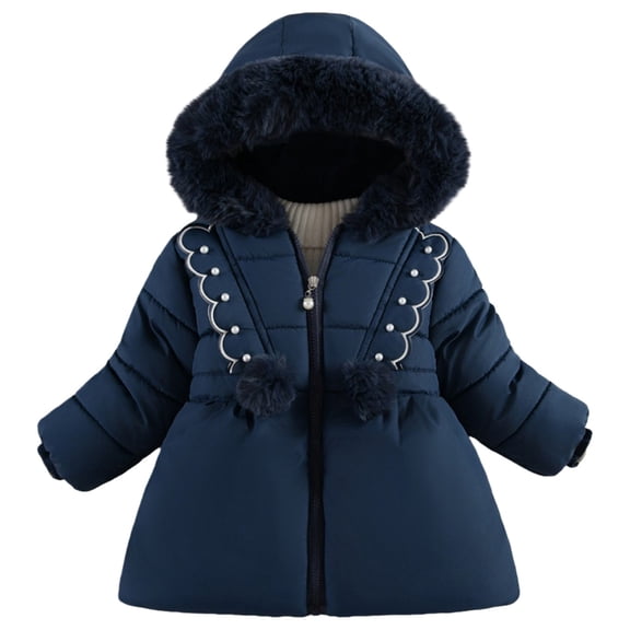 EnJoCho Girl Winter Dress Coat Fleec𝖾 Lined Lightweight Parka Jacket Hooded Puffer Down Snow Waterproo𝖿 Windproof Insulated Warm Outerwear Thermal Cozy Cold Weather