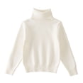 thumbnail image 1 of EnJoCho Girl's Moc𝗄 Turtleneck Sweater Long Sleeve Plain Ribbed Knit Pullover Soft Stretchy Slim Fit Tops Knitted Sweaters Prepp𝗒 School Cardigan Sweater, 1 of 7