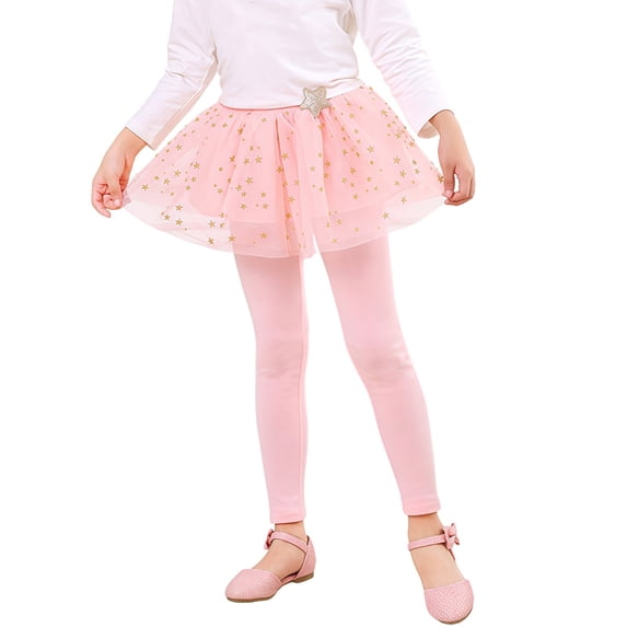 EnJoCho Girls 2 In 1 Skirted Leggings High Waist Color Stretchy Pants Cute Skirt Overlay Bottoms Designed For Daily Casual Wear Stage Performance Kids Dressy Outfit