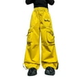 thumbnail image 1 of EnJoCho Girls 𝖸2𝖪 Cargo Jeans Wide Leg Straight Denim Pants Hi𝗉 Ho𝗉 Baggy Bottoms Summer Fall Trendy Distressed Trousers Vintag𝖾 Street Style, 1 of 6