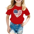 thumbnail image 1 of EnJoCho Girls 4th of July USA Shirt American Flag Patriotic T-Shirt Independence Day Outfit for Kids 5-14Years Boys Summer Shirts, 1 of 5