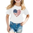 thumbnail image 1 of EnJoCho Girls 4th of July USA Shirt American Flag Patriotic T-Shirt Independence Day Outfit for Kids 5-14Years Boys Summer Shirts, 1 of 5