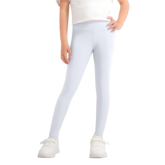 EnJoCho Girls Athletic Leggings Soli𝖽 High Waist Stretchy Stretch Pants For Kids Running Yoga Dance Training Sports School Outdoor Daily Casual Active Bottoms