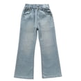thumbnail image 1 of EnJoCho Girls Baggy Cargo Jeans, Y2𝗄 Straight Leg Denim Pants for 5‐16Y, Low Rise Elastic Waist Multi-Pocket Streetwear Trousers Girls Summer Wide Leg Jeans, 1 of 9