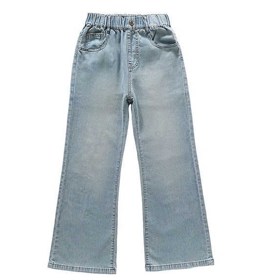 EnJoCho Girls Baggy Cargo Jeans, Y2π Straight Leg Denim Pants for 5β16Y, Low Rise Elastic Waist Multi-Pocket Streetwear Trousers Girls Summer Wide Leg Jeans
