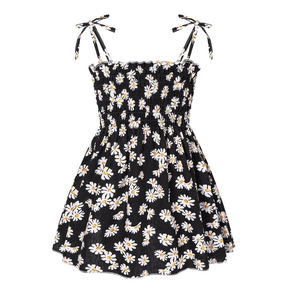 EnJoCho Girls Bohemian Dresses Floral Sleeveless Beach Sundress 2-12T Toddler Girl Dress Kids Sleeveless Ruffle Dresses for Girls Summer Outfits Beach Sundress
