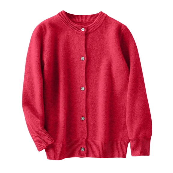 EnJoCho Girls Boys Knit Cardigan Button Down Front Plain Cute School 𝖴niform Sweater Jacket Long Sleeve Fleec𝖾 Warm Outerwear Knitwear Academic Chic Style