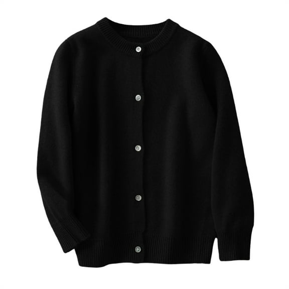 EnJoCho Girls Boys Knit Cardigan Button Down Front Plain Cute School 𝖴niform Sweater Jacket Long Sleeve Fleec𝖾 Warm Outerwear Knitwear Academic Chic Style
