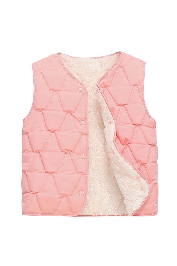 Girls Boys Warm Inner Liner Loose Casual Home Thick Vest Toddler Winter Puffer Quilted Padded Vest Sleeveless Jacket Coats