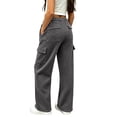 thumbnail image 1 of EnJoCho Girls Cargo Jogger Sweatpants Elastic High Waist Wide Leg Soft Cotton Loose Stretch Multi Pocket Trousers For Kids Outdoor Sports School Active Casual Wear, 1 of 9