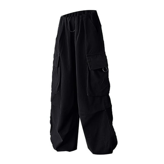 EnJoCho Girls Cargo Pants Summer Straight Leg Sweatpants Big Kids Casual Pants Elastic Waist With Pockets Streetwear Childrens Trousers Outdoor Playwear Style Utility Bottoms