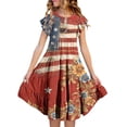thumbnail image 1 of EnJoCho Girls' Casual 250th Anniversary Flag Print Ruffled Dress 4th of July Dresses for Girls USA Patriotic Dress American Flag A Line Dress Independence Day Outfit 5-14y, 1 of 4
