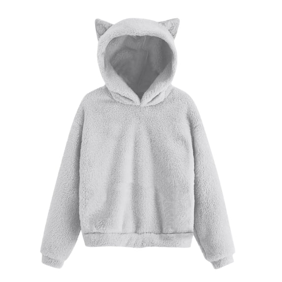 EnJoCho Girls Cat Ears Hoodies Cute Warm Sweatshirts Fleece Pullover | Sweatshirt for Teen Girls, Back-to-School Clothes, Fall Winter Warm Pullover , Fashion Cute Warm Tops, with Pockets
