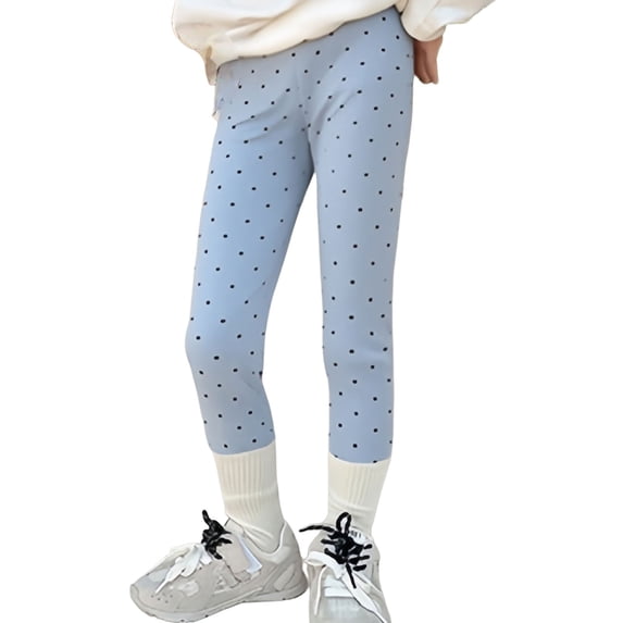 EnJoCho Girls Cotton Leggings Polka-Dot Print Yoga Pants Full Length Workout Gym Slimming Tights for Kids Toddlers Leggings Elastic Waist Stretch 2-13 Years