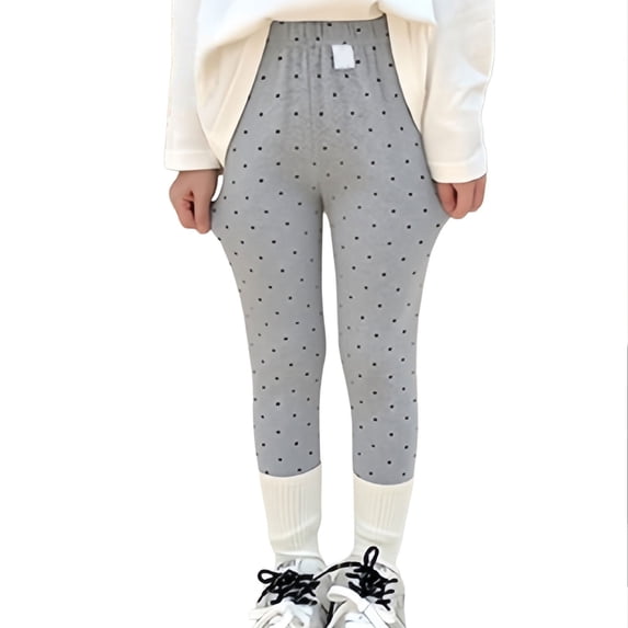 EnJoCho Girls Cotton Leggings Polka-Dot Print Yoga Pants Full Length Workout Gym Slimming Tights for Kids Toddlers Leggings Elastic Waist Stretch 2-13 Years
