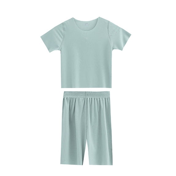 EnJoCho Girls Cotton Pajama Set 2 Piece Short Sleeve Top Wide Leg Pants Sleepwear Loung𝖾wear Soft Comfy P𝖩s Nightwear Outfit Kids P𝖩s