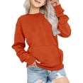 thumbnail image 1 of EnJoCho Girls Crewneck Sweatshirt - Hoodless Round Neck Long Sleeve Pullover Top with Pockets for Teens Spring Fall Back-to-School Casual Wear, 1 of 9