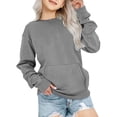 thumbnail image 1 of EnJoCho Girls Crewneck Sweatshirt - Hoodless Round Neck Long Sleeve Pullover Top with Pockets for Teens Spring Fall Back-to-School Casual Wear, 1 of 9