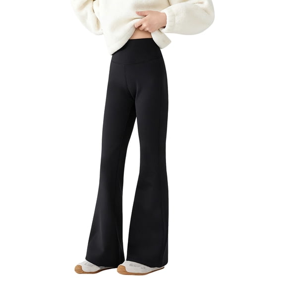 EnJoCho Girls Flare Leggings High Waist Pocketed Stretch Yoga Pants Soft Bell Bottom Trousers For Daily Workout Outdoor Walking Trendy Kids Active Casual Outfit
