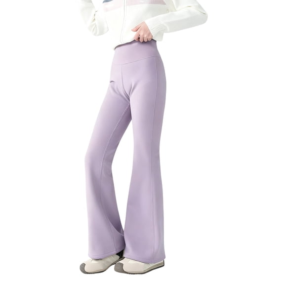 EnJoCho Girls Flare Leggings High Waist Pocketed Stretch Yoga Pants Soft Bell Bottom Trousers For Daily Workout Outdoor Walking Trendy Kids Active Casual Outfit