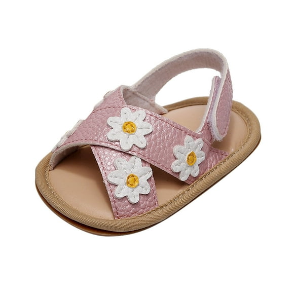 EnJoCho Girls Floral Summer Sandals, Open-Toe First Walker Shoes with Adjustable Ankle Strap, Lightweight Flat Sole for Toddler Outdoor Adventures & Garden Parties