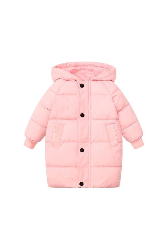 Girls Heavyweight Hooded Puffer Jacket Winter Coats Kids Windproof Warm Solid Quilted Padded Down Jacket Pockets Thermal Insulated Cold Weather Winter Coat Puffer Coat