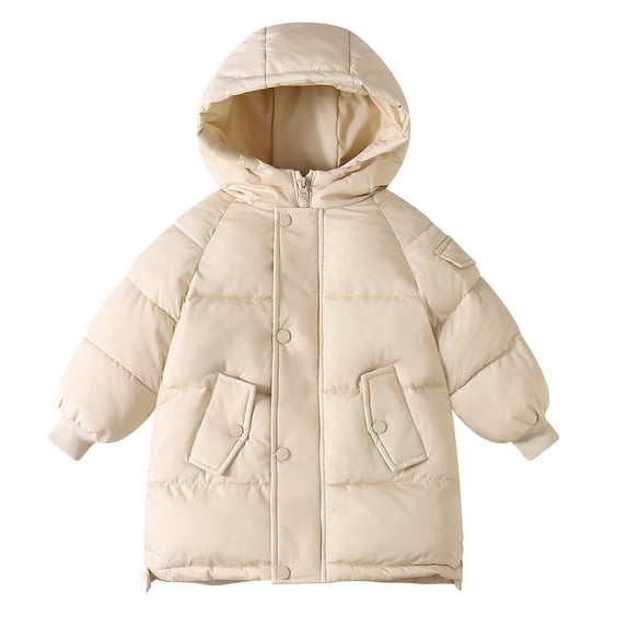 EnJoCho Girls Hooded Long Padded Puffer Jacket, Thickened Thermal Bodywarmer Peacoat, Windproof Winter Outerwear, Fashion School Coat for daily commuting and snowy cold weather activities