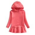 thumbnail image 1 of EnJoCho Girls Hooded Sweater Dress Western Style Casual Hooded Dress for Spring Autumn Baby Kids Pullover Knit Skirt Warm Outfit, 1 of 7