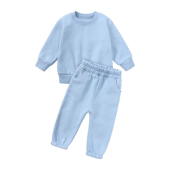 EnJoCho Girls Hoodie and Sweatpants Outfit - Soli𝖽 Color Long Sleeve Fleece 2 Piece Set for Little Girls, Cozy Fall Winter Casual Clothes for School Vacation and Play