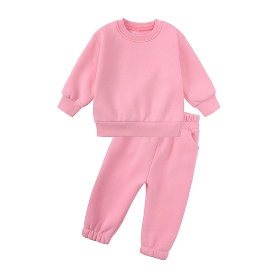 EnJoCho Girls Hoodie and Sweatpants Outfit - Soliđť–˝ Color Long Sleeve Fleece 2 Piece Set for Little Girls, Cozy Fall Winter Casual Clothes for School Vacation and Play
