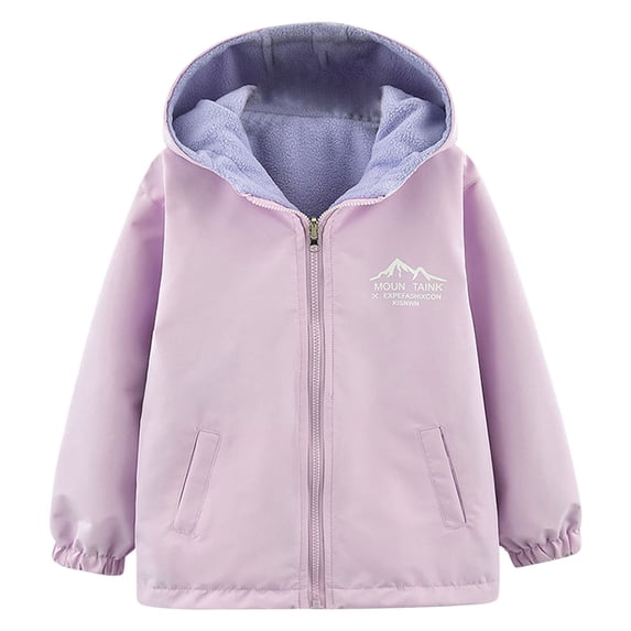 EnJoCho Girls Jacket Middle Large Children Spring Autumn Winter Double Windbreaker Coat Outerwear Wind Resistant Layerable Top Reversible Design