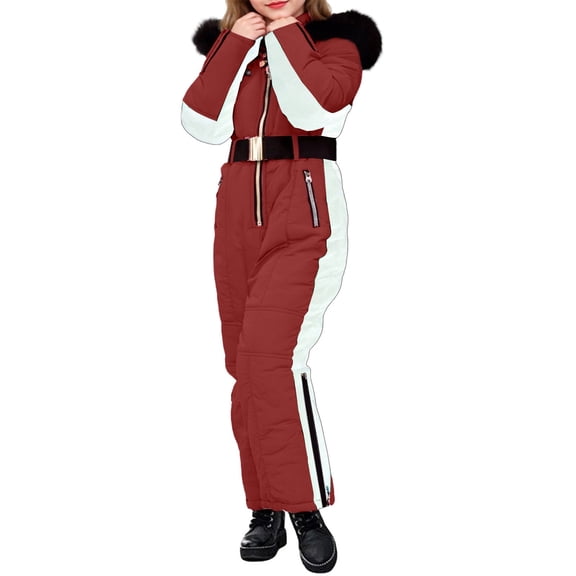 EnJoCho Girls Kids Teens Snowsuit Jumpsuit 𝖶aterproof Ski Snowboard Suit Winter Jacket Jumpsuit Overalls Thermal Snowwear