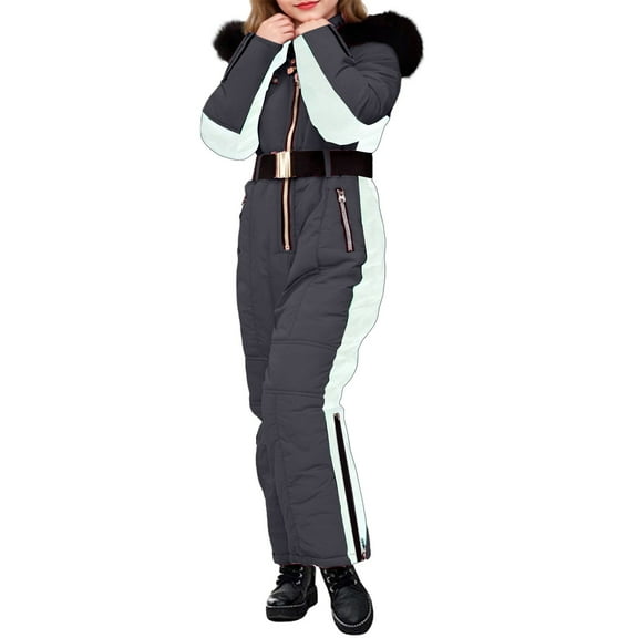 EnJoCho Girls Kids Teens Snowsuit Jumpsuit 𝖶aterproof Ski Snowboard Suit Winter Jacket Jumpsuit Overalls Thermal Snowwear
