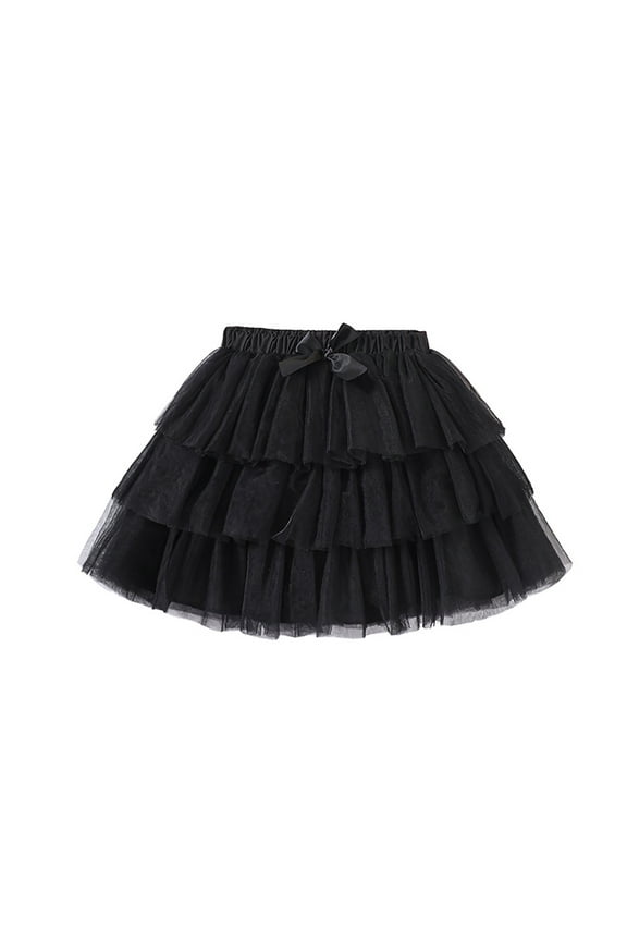 Girls Layered Tulle Min𝗂 Skirts Elastic High Waisted Swing Cute Par𝗍y Tutu A-Line School Unifor𝗆 Skirt for 2-13 Years Toddler Girl Tutu Skirt